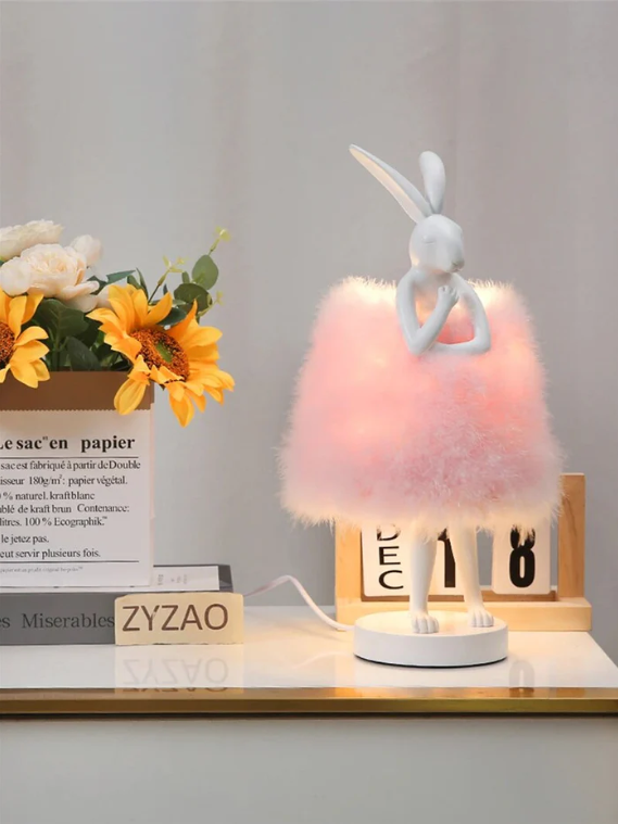 Fluffybunny - feder-kaninchen-tischlampe