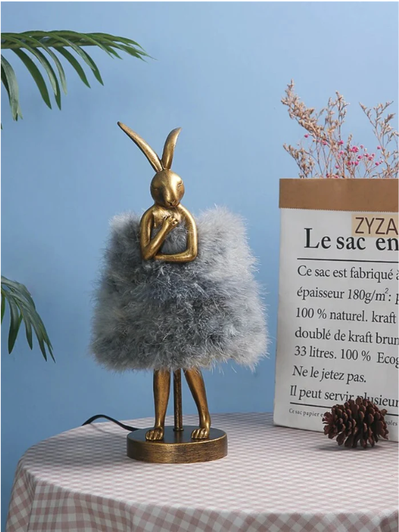 Fluffybunny - feder-kaninchen-tischlampe