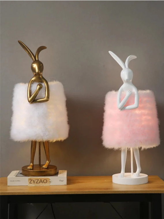 Fluffybunny - feder-kaninchen-tischlampe