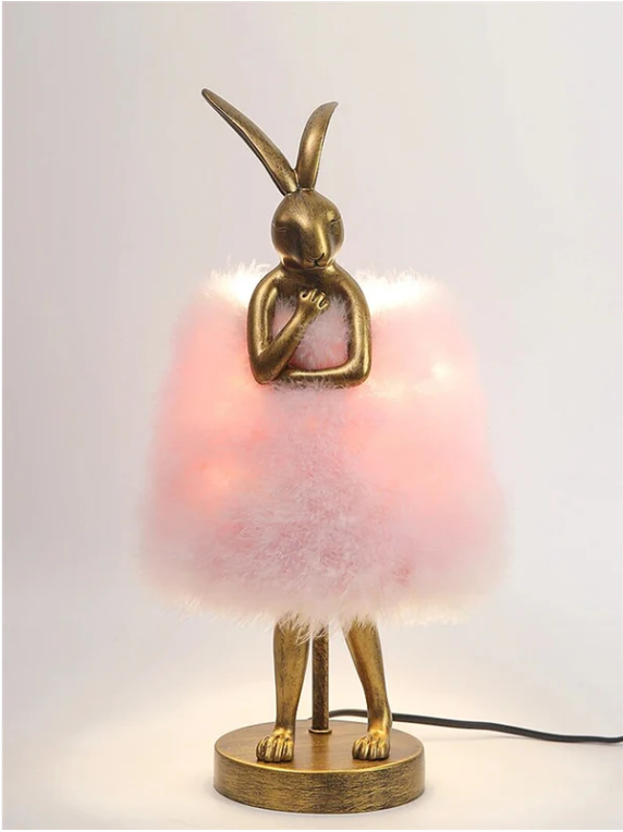 Fluffybunny - feder-kaninchen-tischlampe