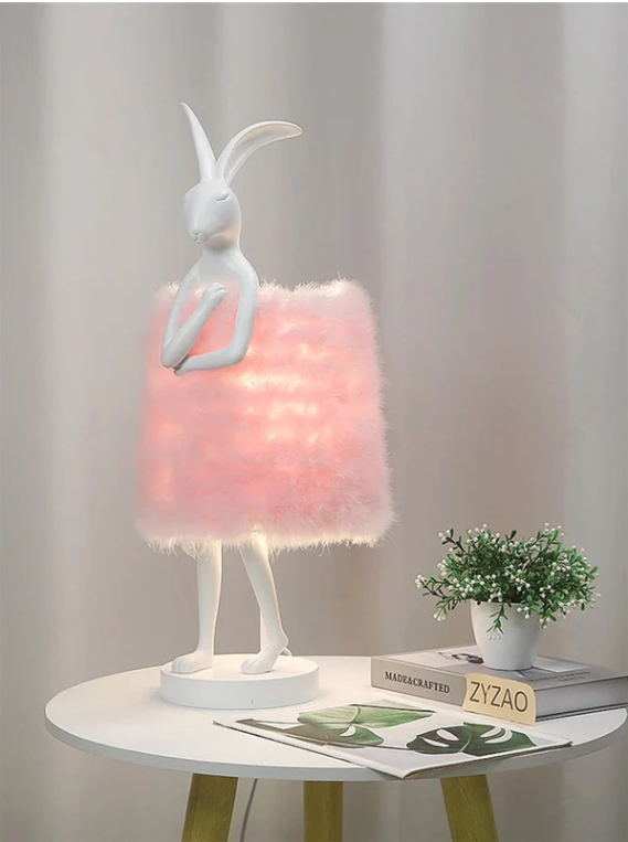 Fluffybunny - feder-kaninchen-tischlampe