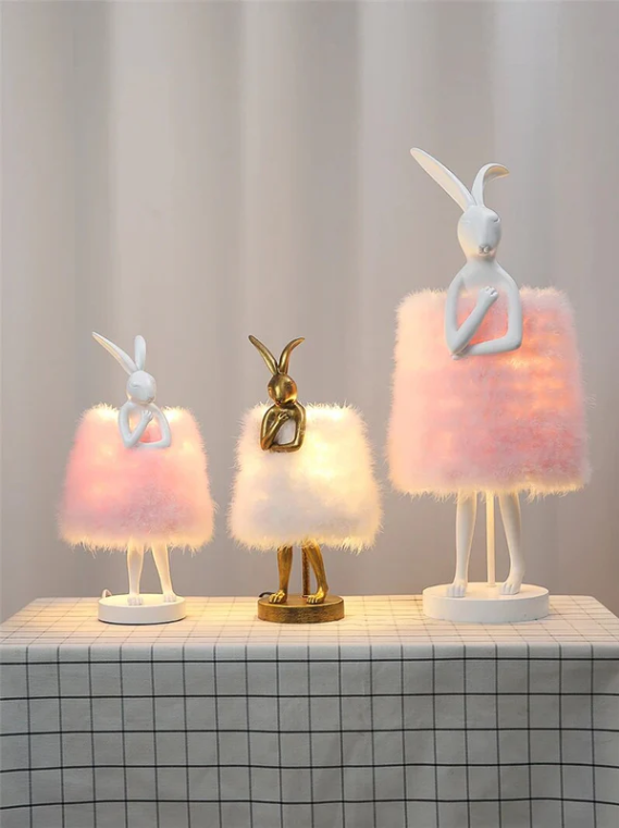 Fluffybunny - feder-kaninchen-tischlampe