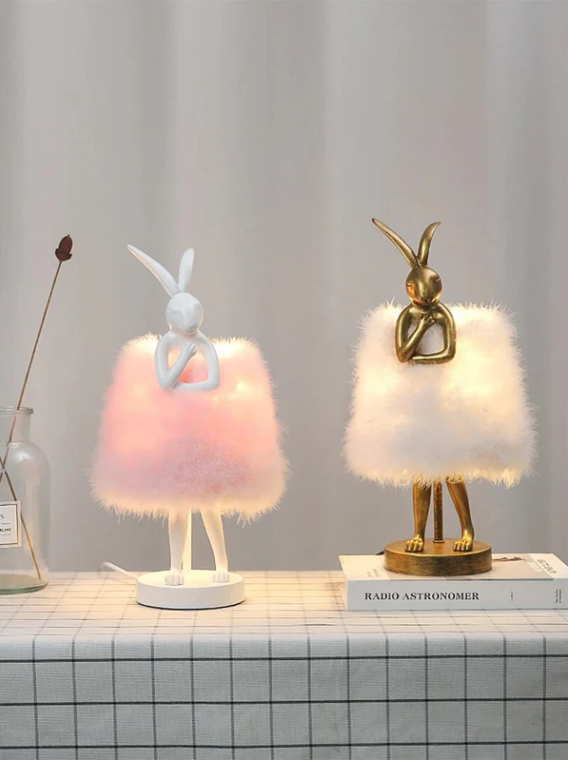Fluffybunny - feder-kaninchen-tischlampe