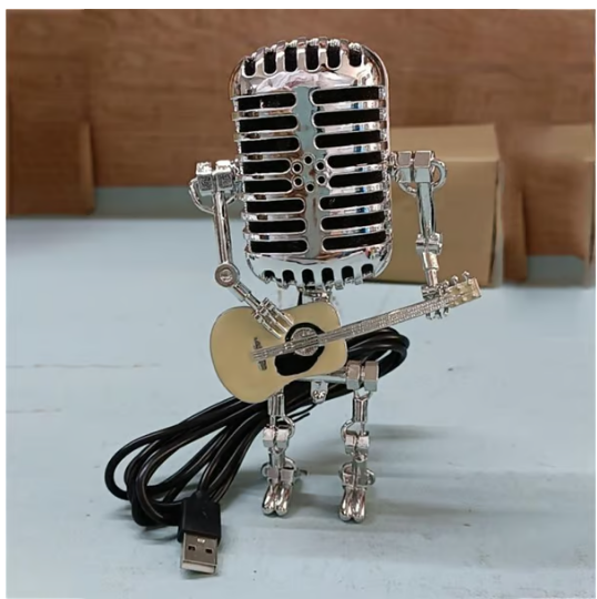 Vintage mikrofon roboter schreibtischlampe