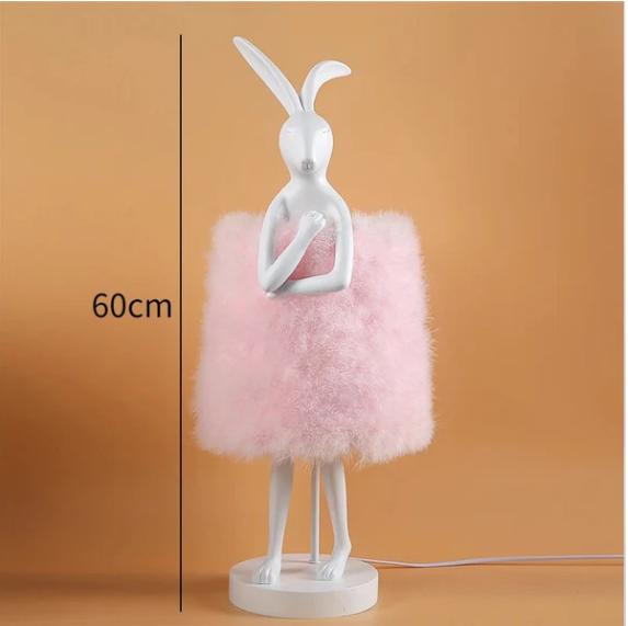 Fluffybunny - feder-kaninchen-tischlampe