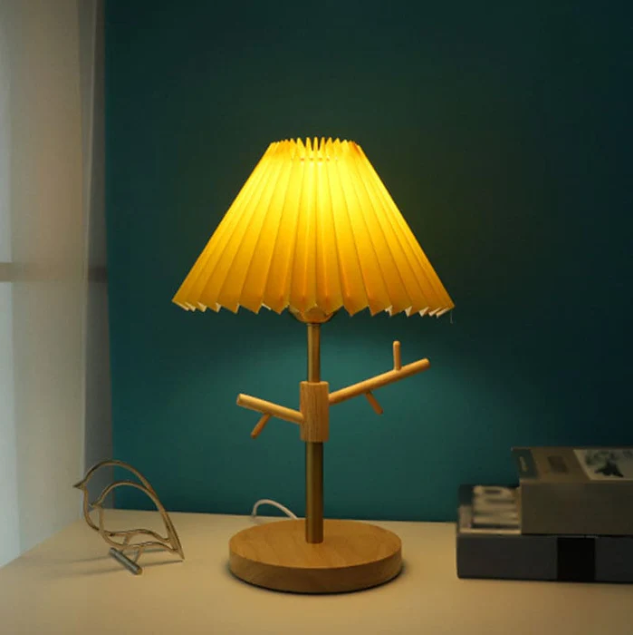 GloShine - nordische klappbare nachttischlampe mit dekorativer zieraufhängung