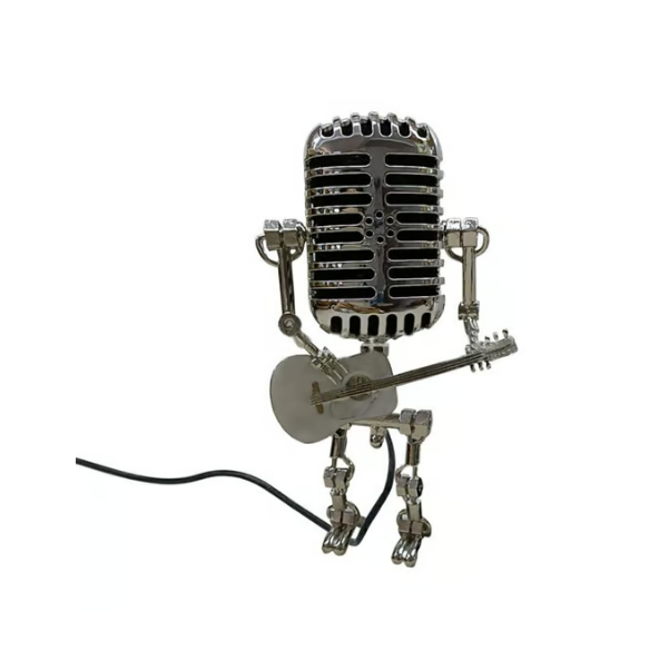 Vintage mikrofon roboter schreibtischlampe