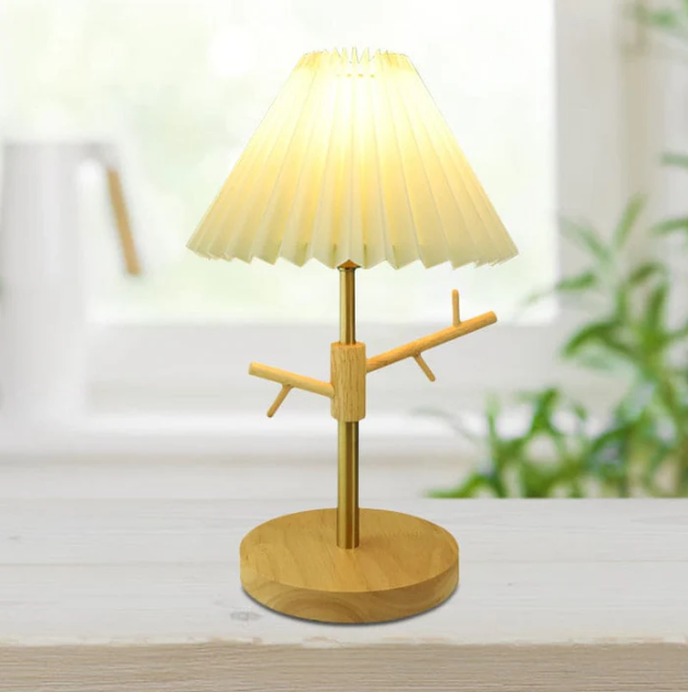 GloShine - nordische klappbare nachttischlampe mit dekorativer zieraufhängung