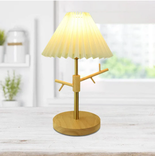 GloShine - nordische klappbare nachttischlampe mit dekorativer zieraufhängung