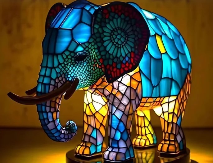 ArtGlass | tiermotiv Glasmalerei tischlampe