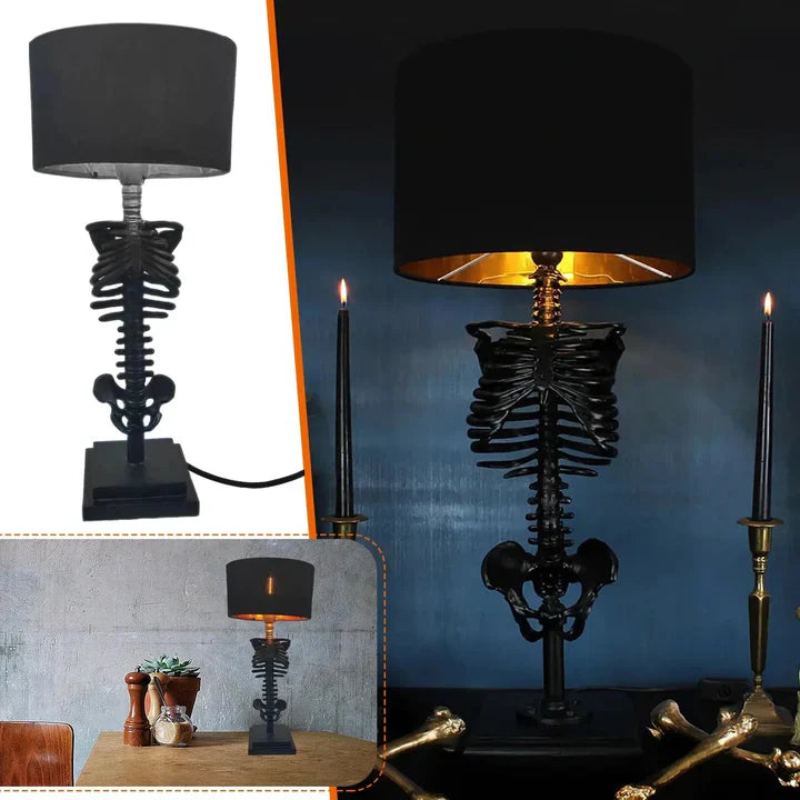 Gotische skelett tischlampe