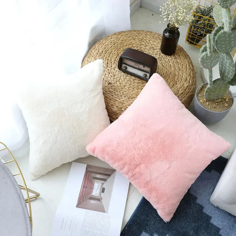 LuxeFur - ultra weicher kaninchen kissenbezug