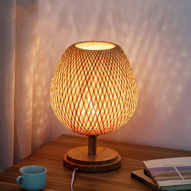 AntiqueBamboo - Vintage-Tischlampe aus Bambus