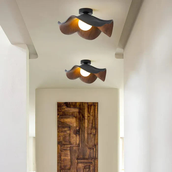 Nordic wooden lotus resin deckenleuchte