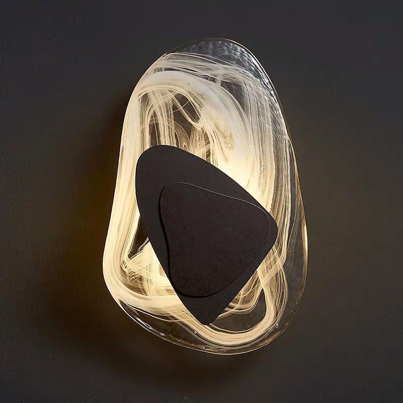 Kreative moderne led-wandleuchte aus glas