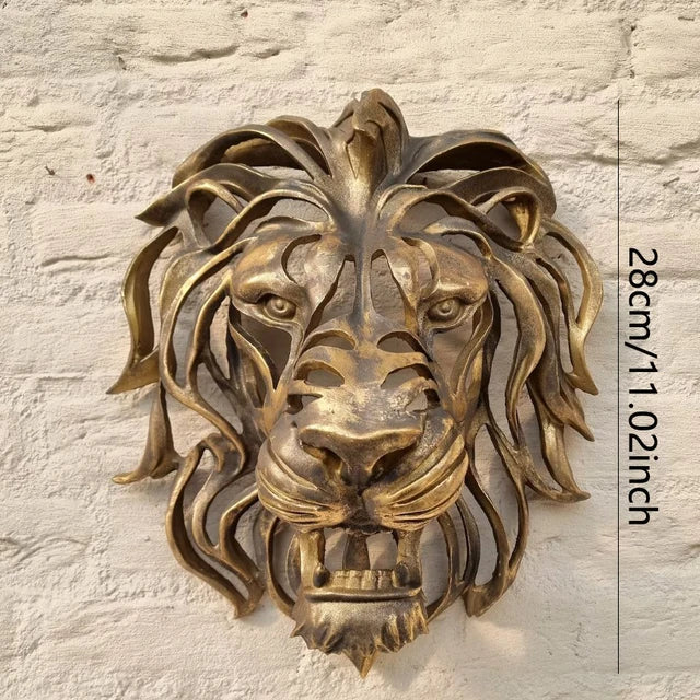 Regalroar lion - löwenkopf wandskulptur