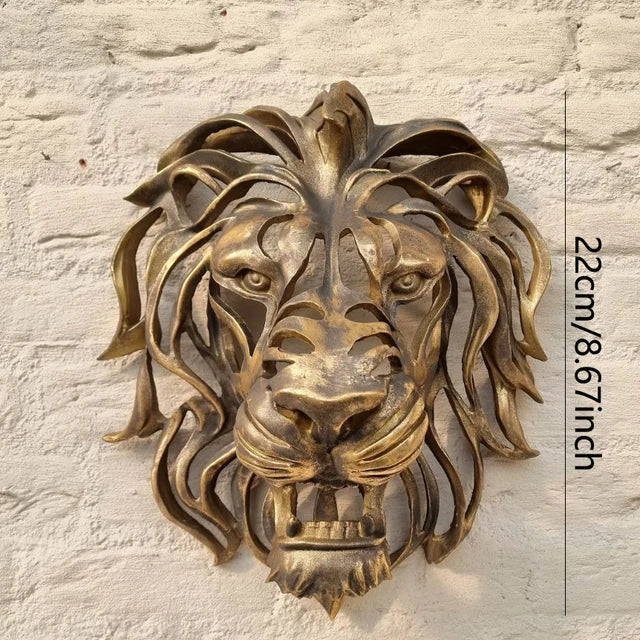 Regalroar lion - löwenkopf wandskulptur