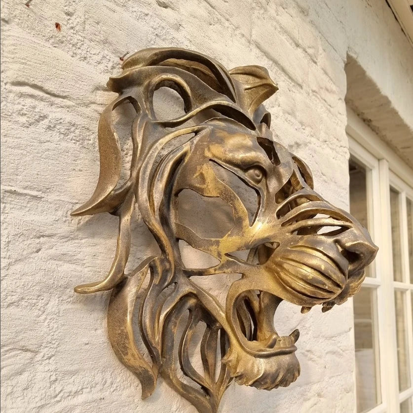 Regalroar lion - löwenkopf wandskulptur