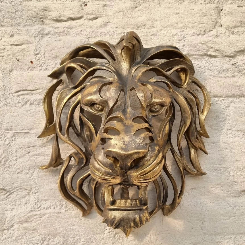 Regalroar lion - löwenkopf wandskulptur
