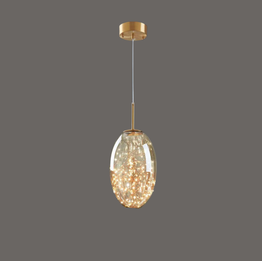 Moderne graue glas-sternenhimmel pendelleuchte