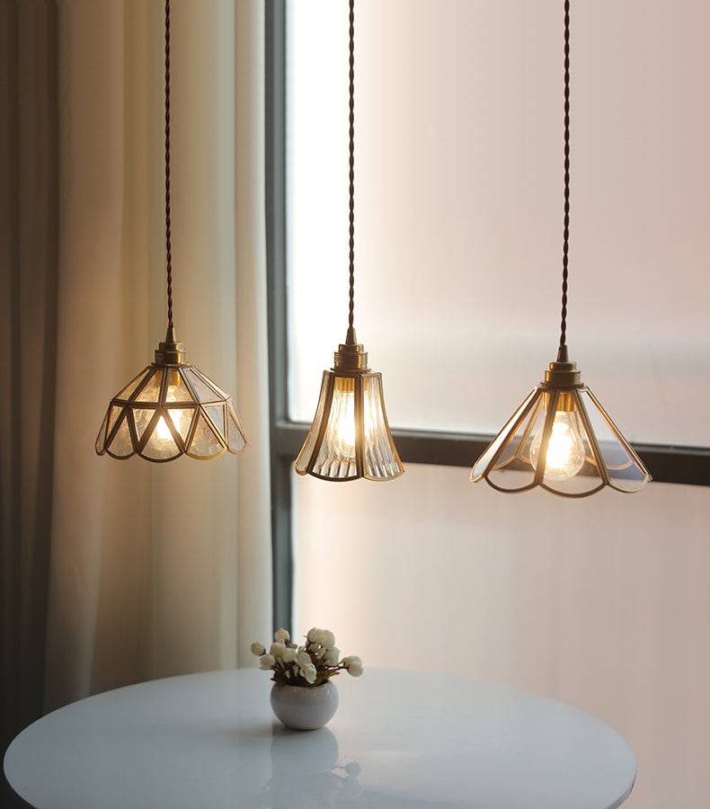 Messing glas pendelleuchte