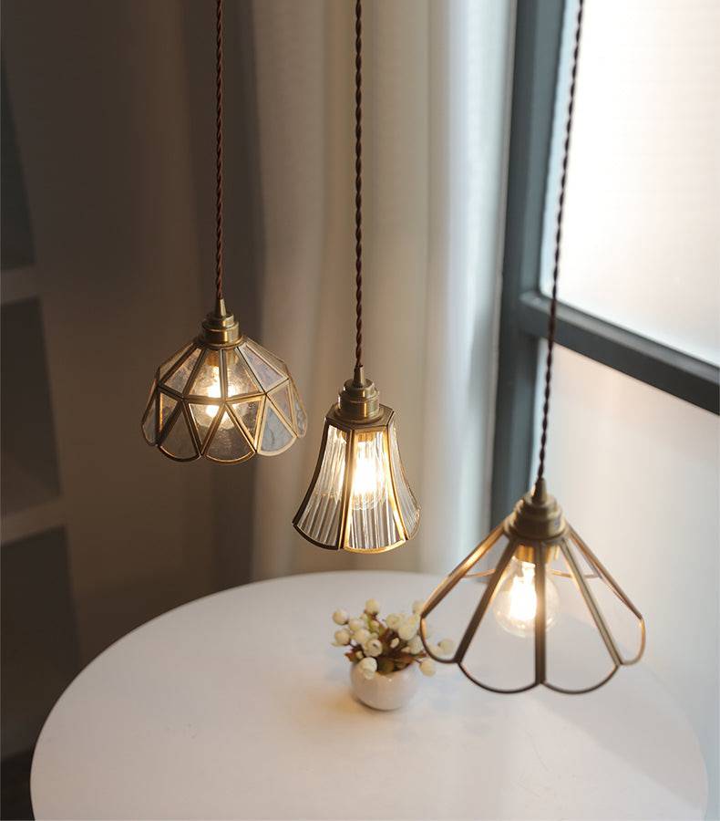 Messing glas pendelleuchte