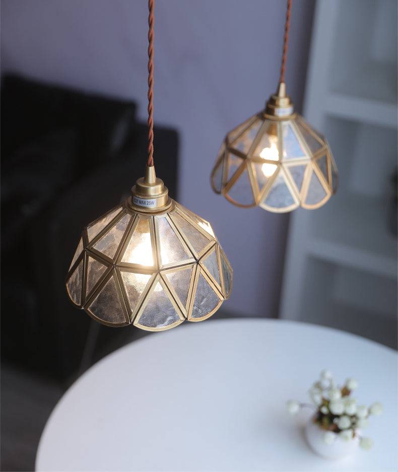 Messing glas pendelleuchte