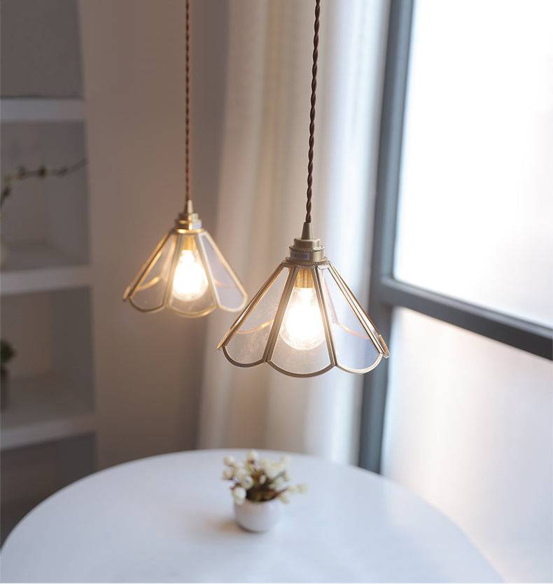 Messing glas pendelleuchte