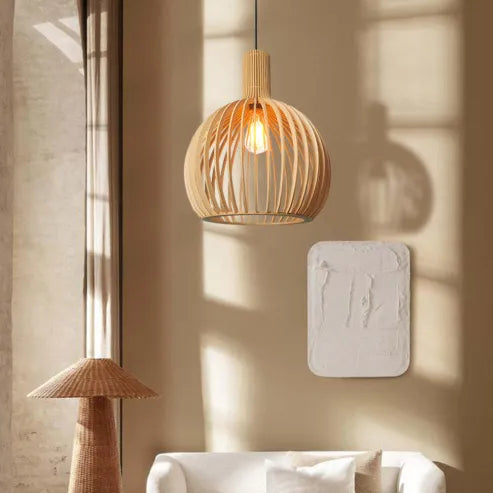 Bambus designer vogelkäfig lampe japanisch kreativ restaurant octo pendelleuchten