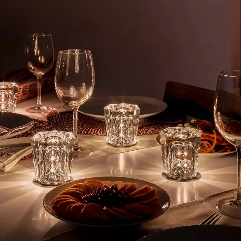 LumiGlimmer | kristall-lampe kabellose tischlampe