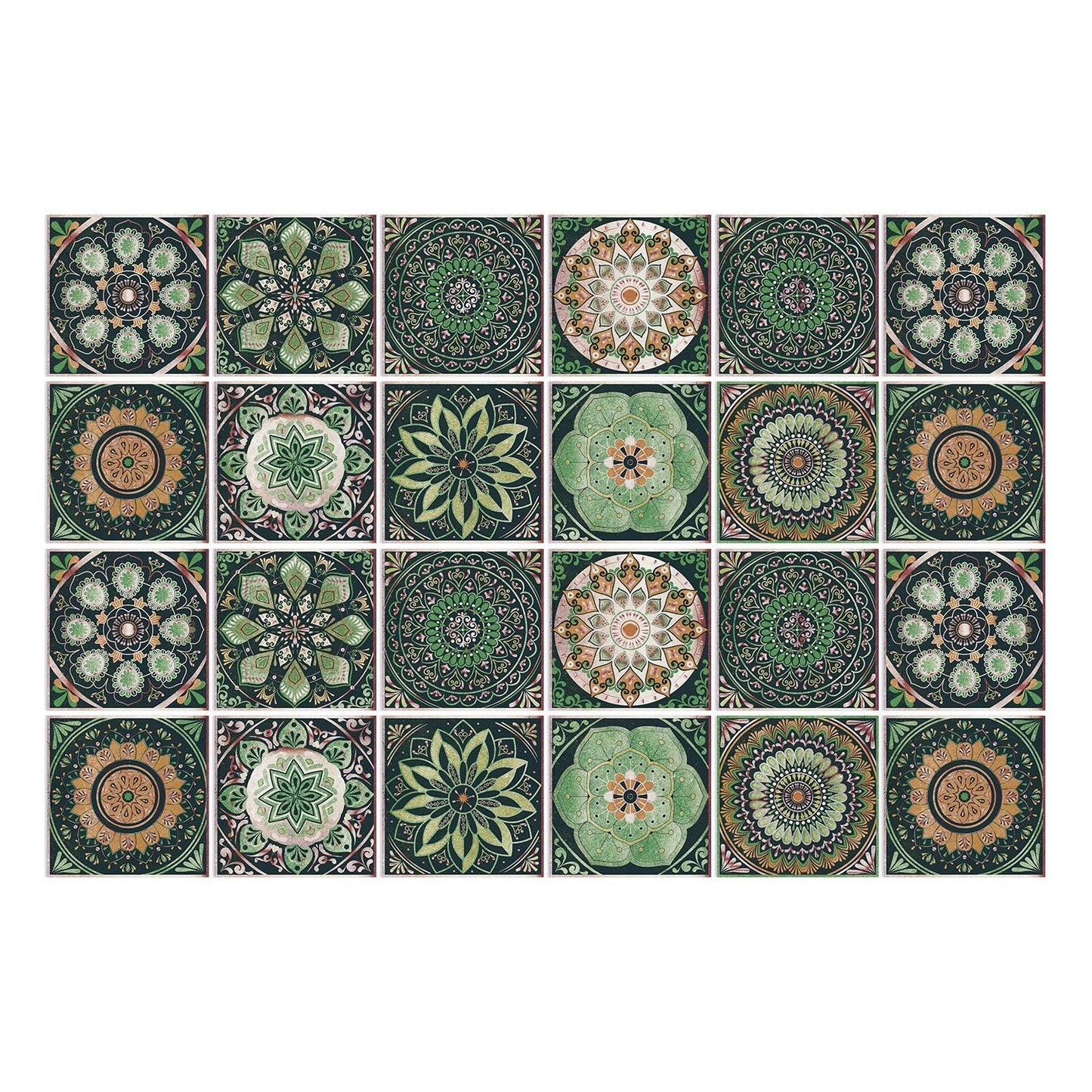 24 Stück europäische mandala-kacheln