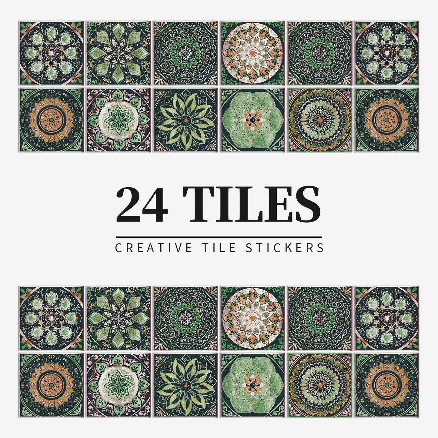 24 Stück europäische mandala-kacheln