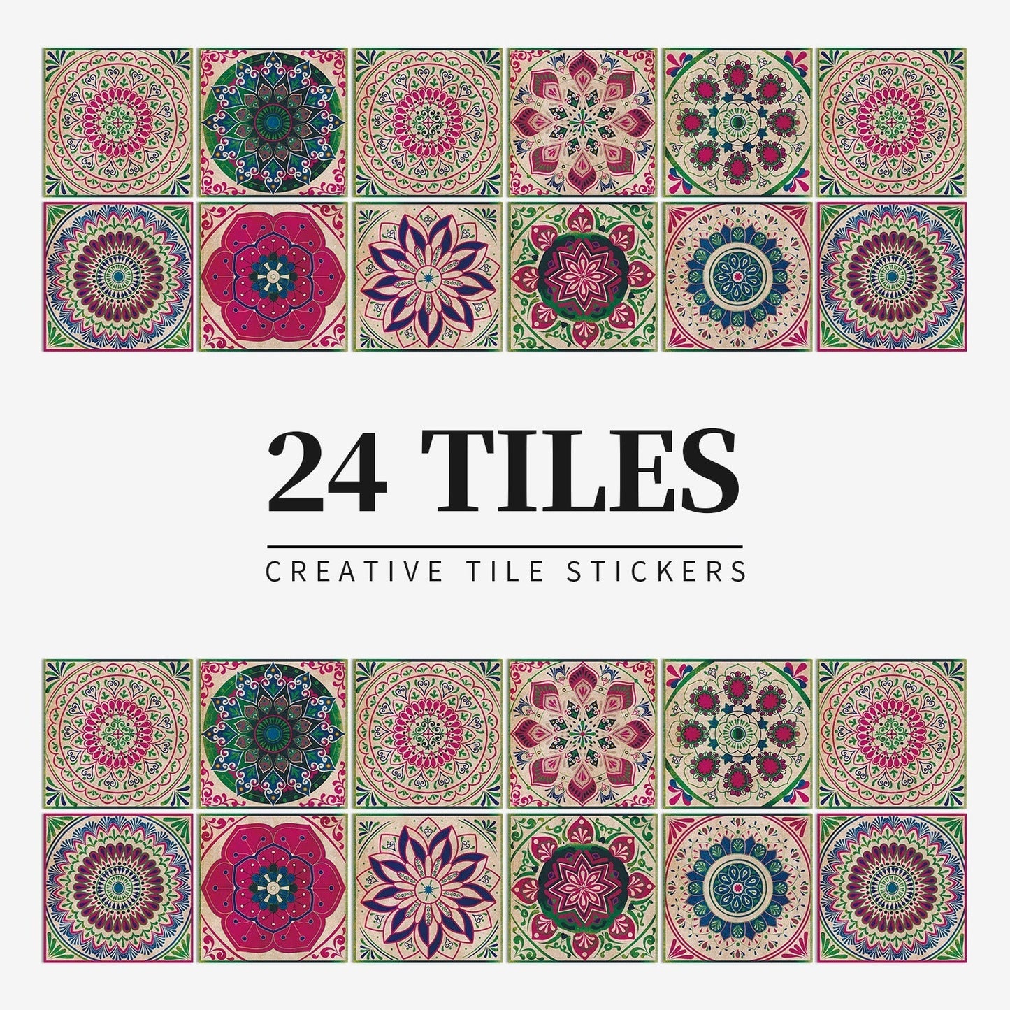 24 Stück europäische mandala-kacheln