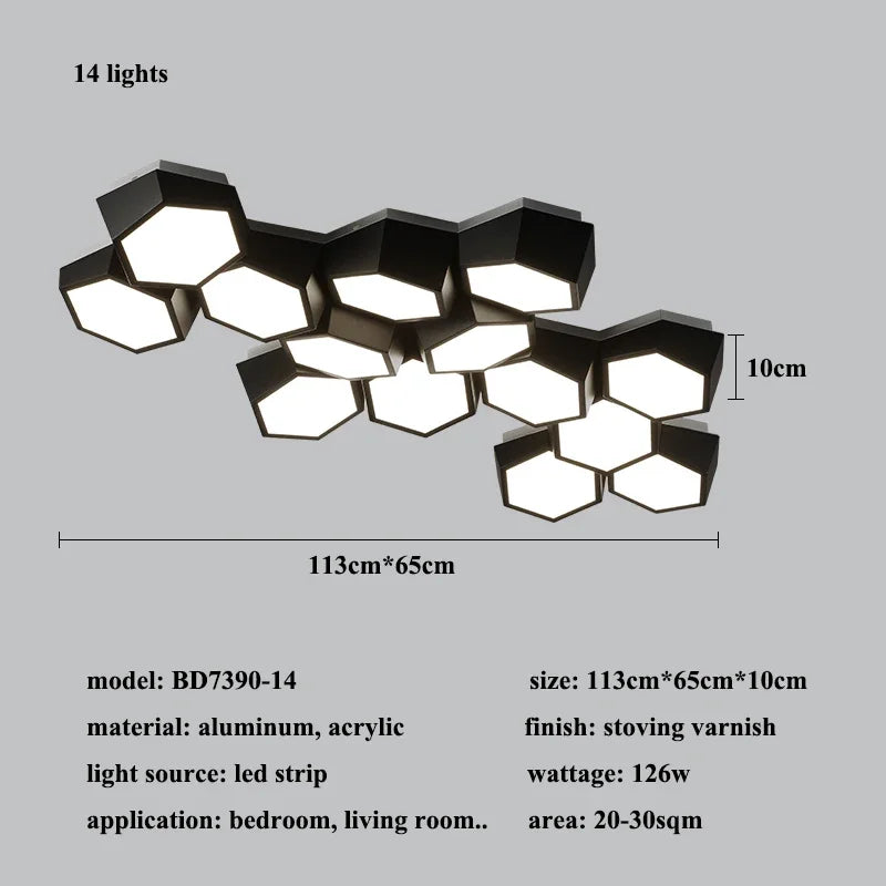 Moderne geometrie led-deckenleuchte
