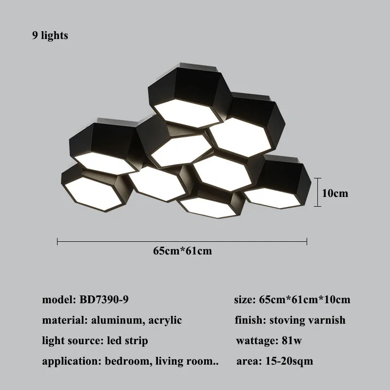 Moderne geometrie led-deckenleuchte
