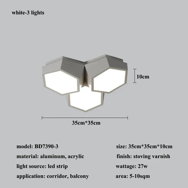 Moderne geometrie led-deckenleuchte