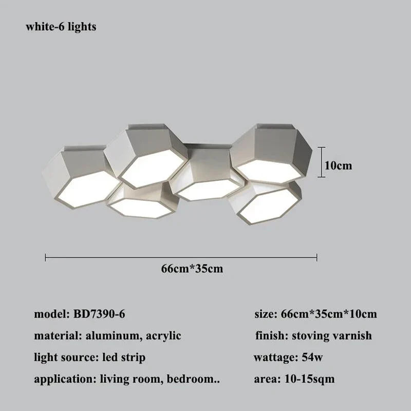 Moderne geometrie led-deckenleuchte