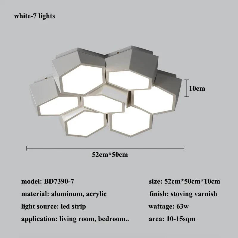Moderne geometrie led-deckenleuchte