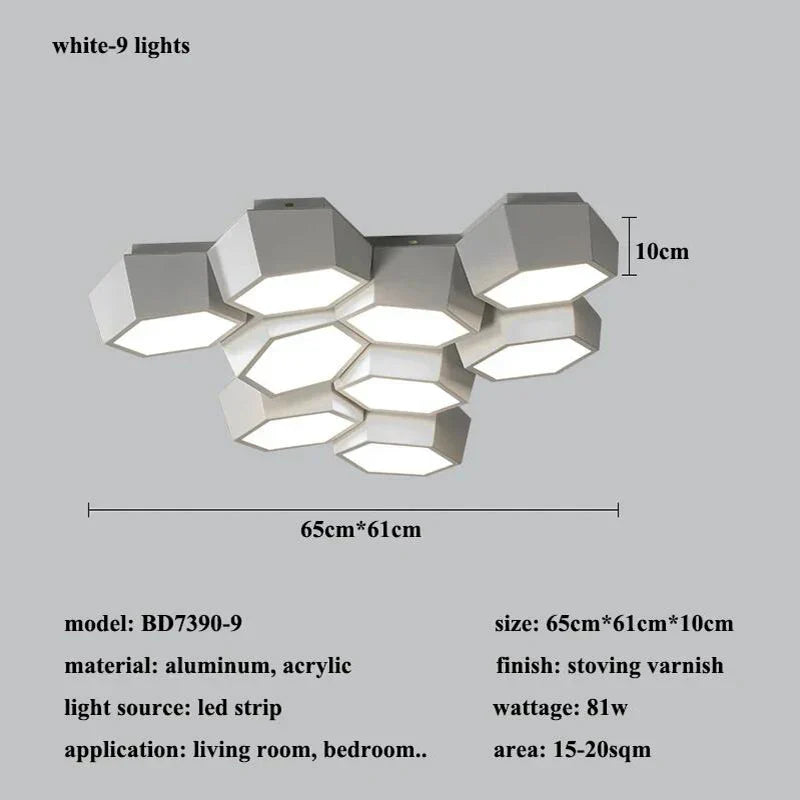 Moderne geometrie led-deckenleuchte