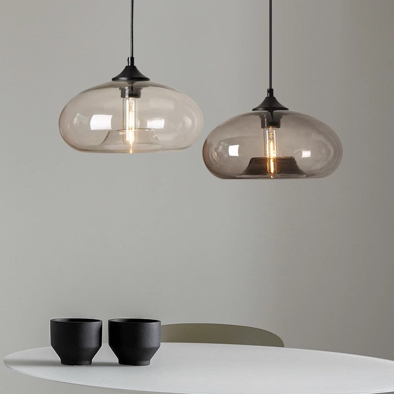 Moderne retro buntglas hängelampe
