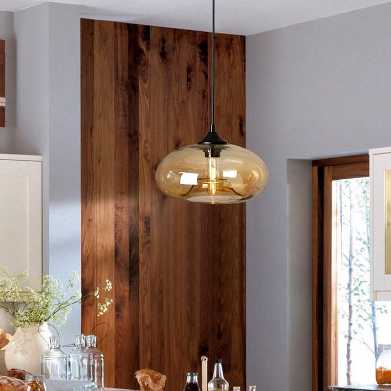 Moderne retro buntglas hängelampe