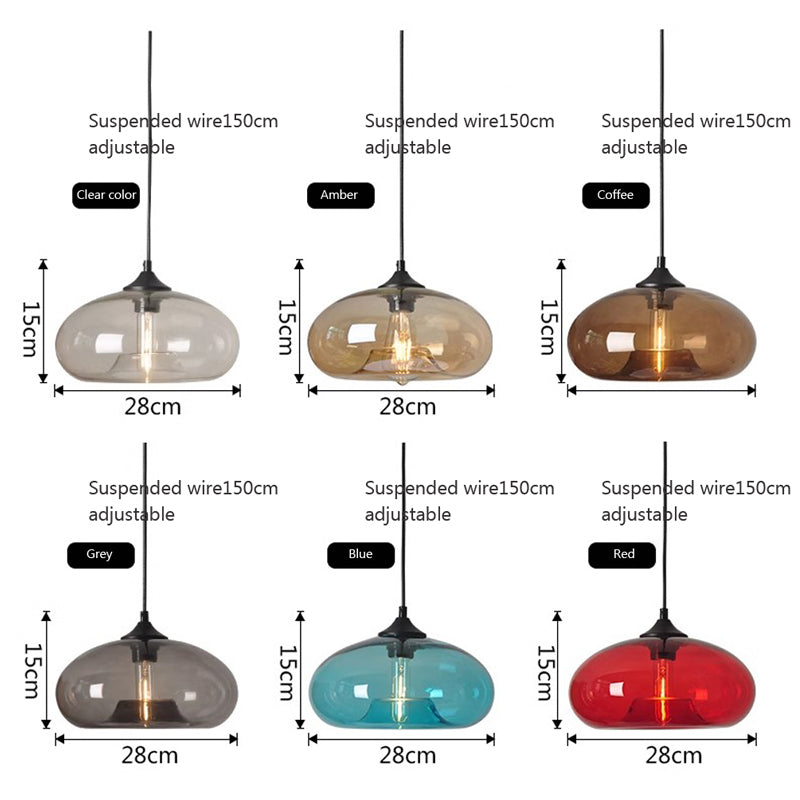 Moderne retro buntglas hängelampe