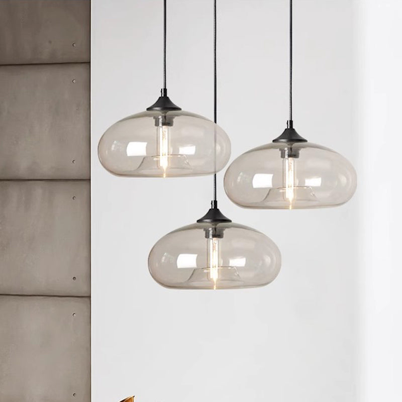 Moderne retro buntglas hängelampe