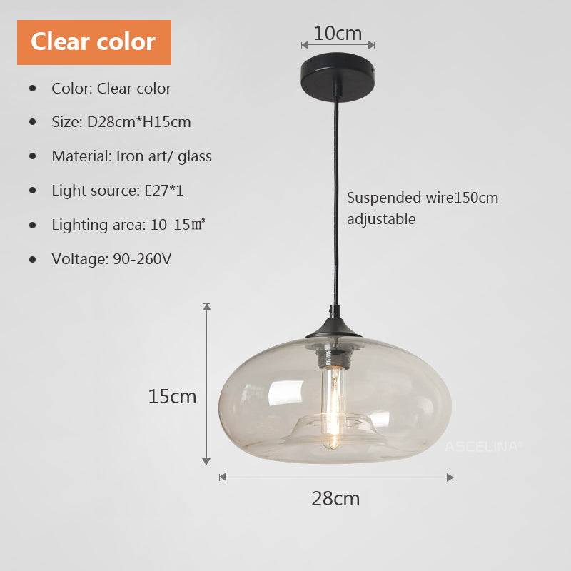 Moderne retro buntglas hängelampe