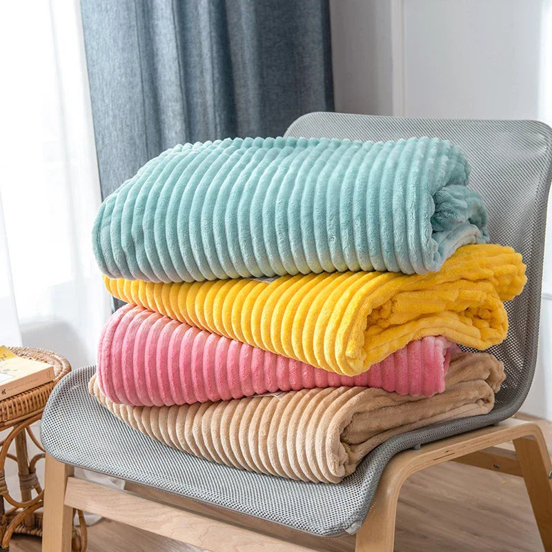 Luxeline | gestreifte flanell-decken