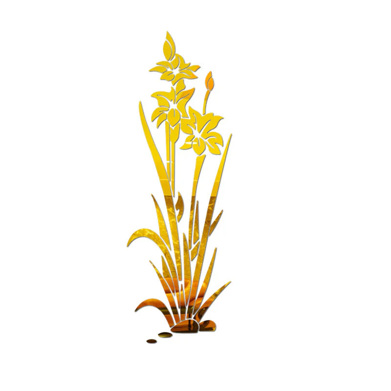 3D wandaufkleber blume kristall gras