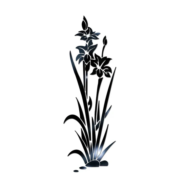 3D wandaufkleber blume kristall gras