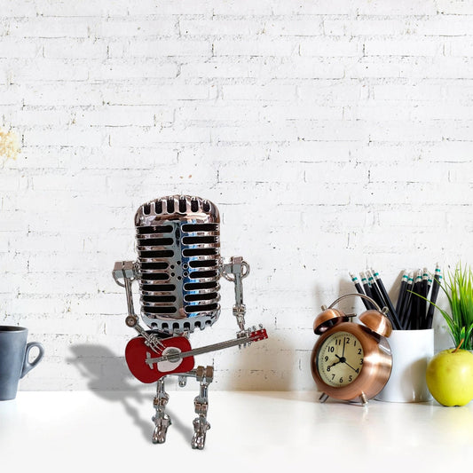Vintage mikrofon roboter schreibtischlampe