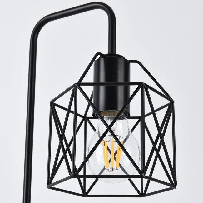 Industrielle schwarze metall-tischlampe - peru