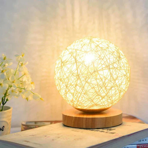 MoonLuxe | handgefertigte dimmbare rattan-tischlampe